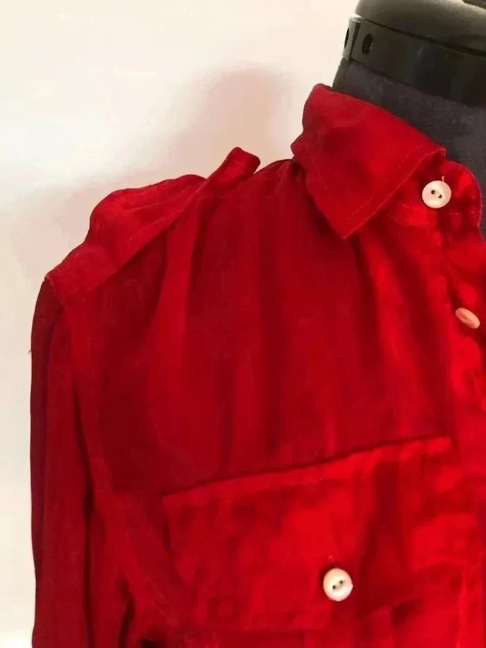 Chemise Ralph Lauren rouge en soie taille 2 - photo numéro 5