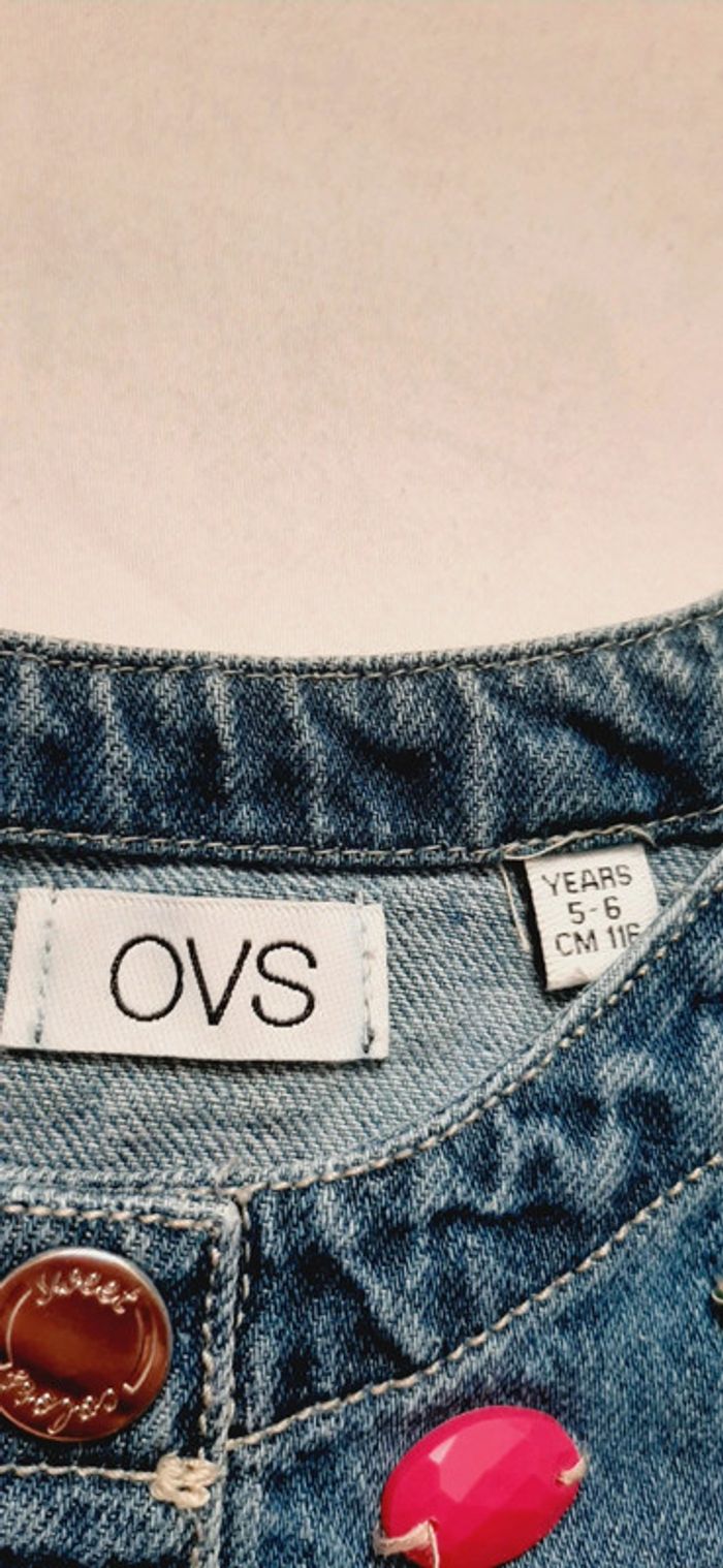 Gilet fille sans manches en jeans - photo numéro 2