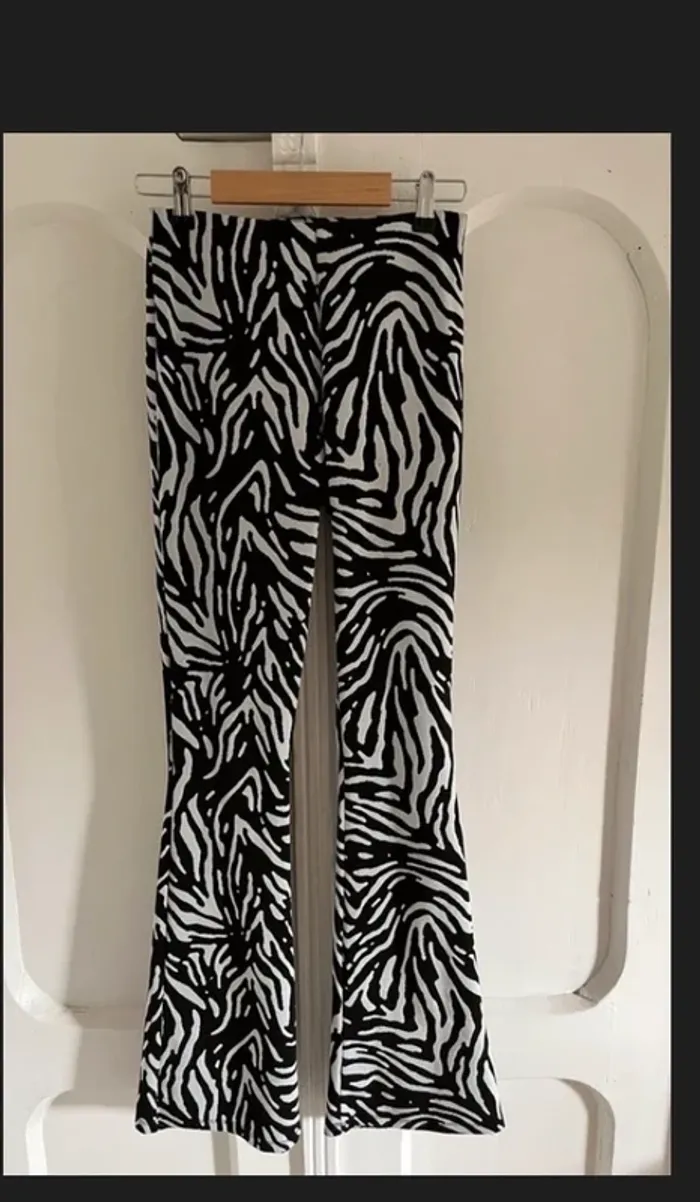 pantalon évasé zara femme motif zébré - photo numéro 5