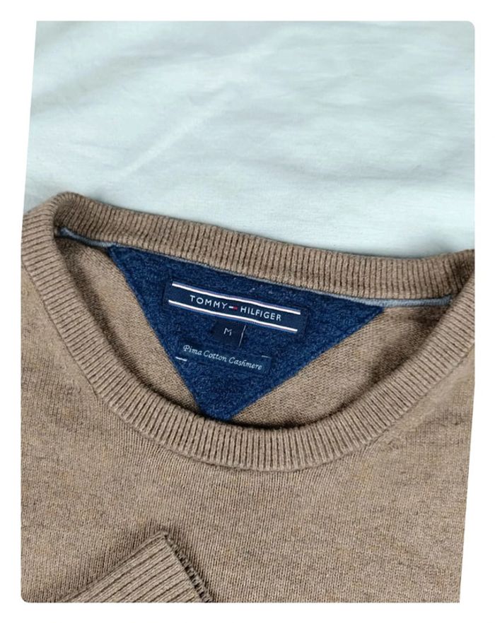 Pull cachemire Tommy Hilfiger marron clair sable M - photo numéro 4