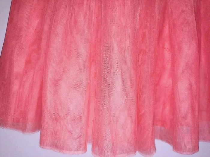 Superbe jupe Okaïdi rose saumon, réversible, un côté dentelle, un côté tulle, 12/14 ans - photo numéro 5