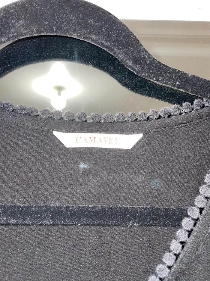 Robe fluide légère noire avec ceinture - photo numéro 2