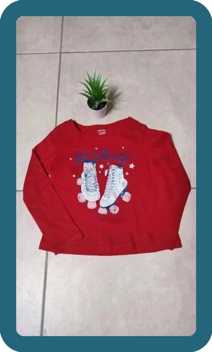 T-shirt manches longues en coton bio - 5 ans - Kiabi - Parfait état