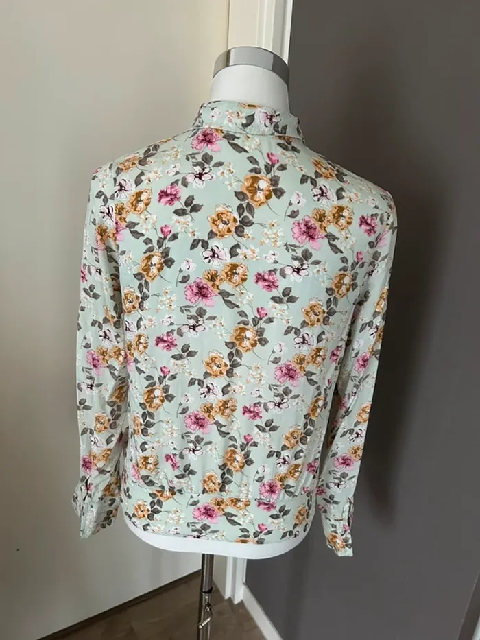 Suncoo top, blouse, chemise à Nouer, vert imprimé floral - photo numéro 4