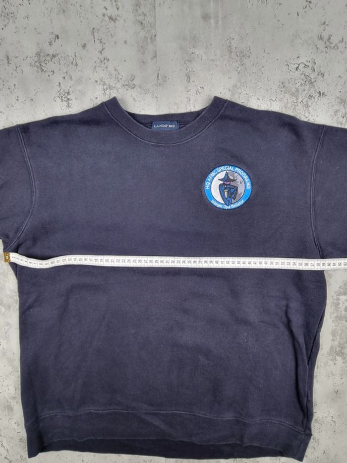 Sweat bleu marine Lands' End avec patch brodé  – Taille L Homme (mesures en photos) - photo numéro 10