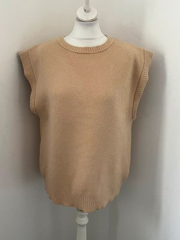 Pull sans manche beige Zara S