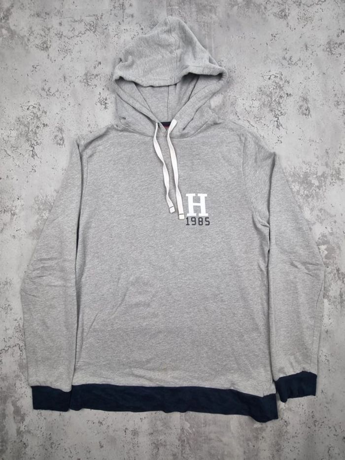 Sweat à capuche Tommy Hilfiger gris – Taille M Femme (mesures en photos) - photo numéro 3