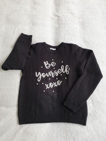 Pull 12-14 ans. Noir. Fille.