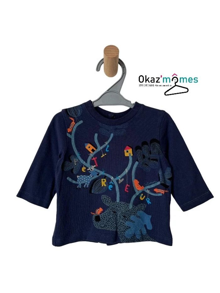 T-shirt manches longues marine "petit rêveur" - Catimini 6 mois (68cm)