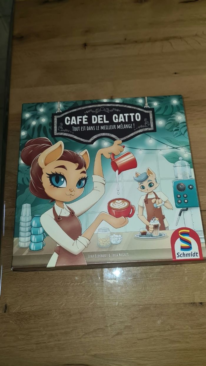 Proche du neuf jeu de société Café Del Gatto des éditions Schmidt, - photo numéro 2