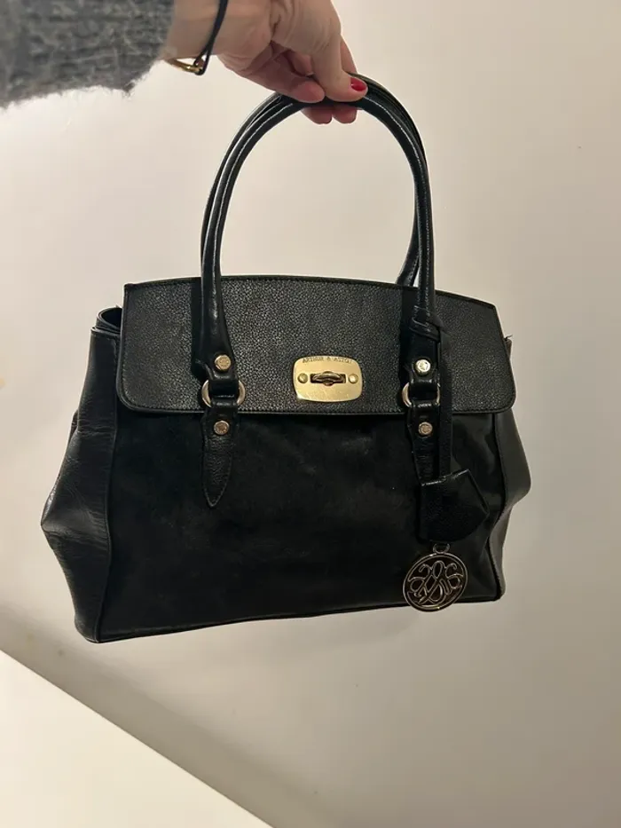 Arthur & aston sac en cuir bi matière noir, femme - photo numéro 3
