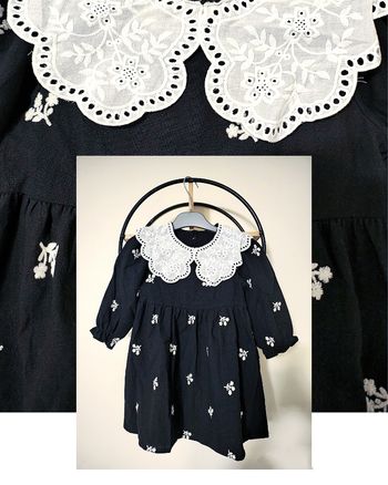 3 4 ans robe brodée a col style dentelle neuve