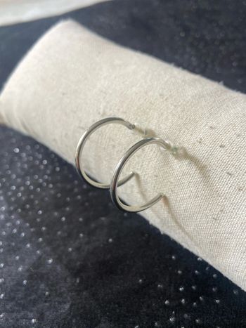 Créoles argentées 25mm inoxydables