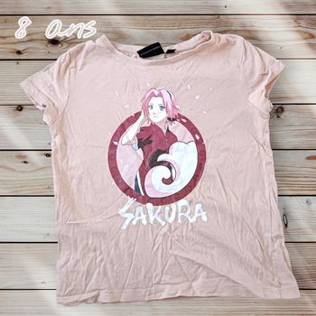 🌸 T-shirt Naruto Sakura – 8 ans 🌸
