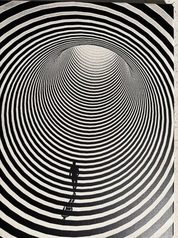 Tableau illusion d’optique spirale noir et blanc – toile murale 30x40 cm déco moderne design