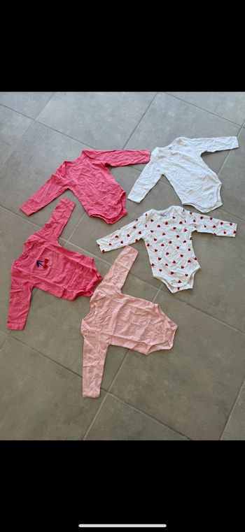 Lot de 5 bodys fille 12 mois