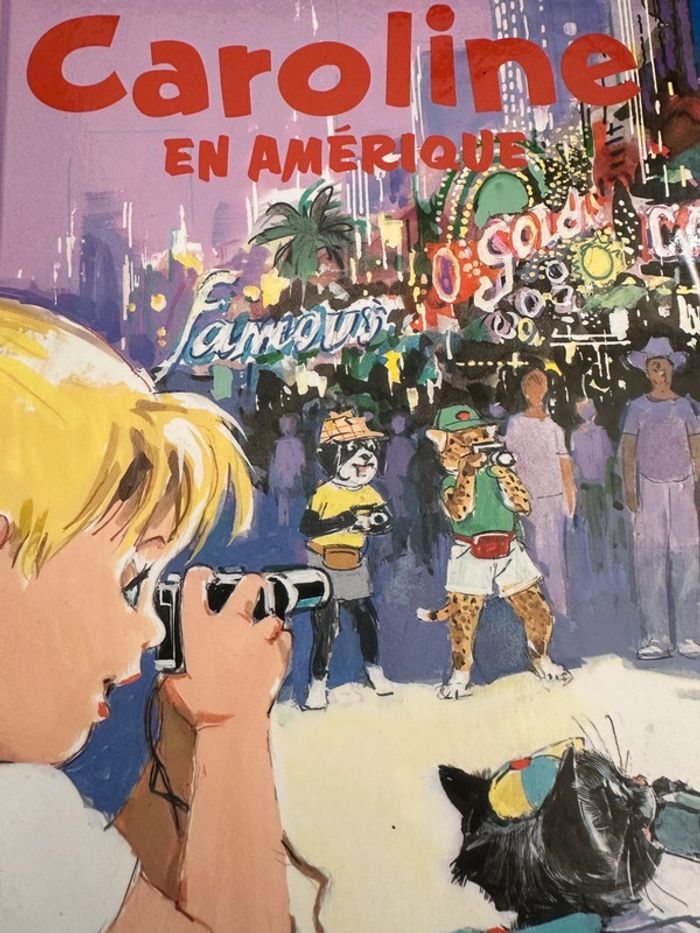 Livre rigide album Caroline en Amérique USA bibliothèque Hachette des petits je lis avec maman