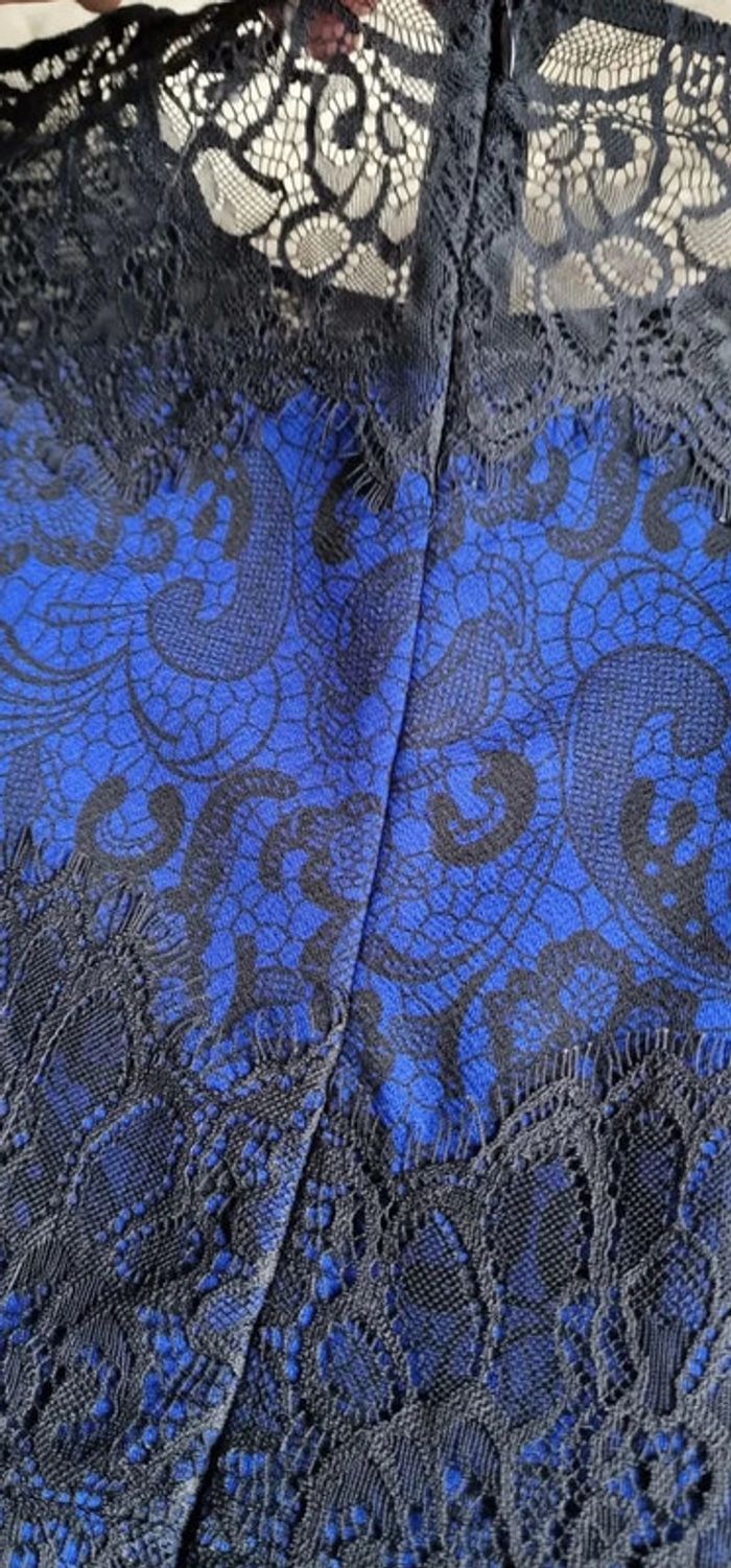 Robe "Jus d'orange" bleu a dentelle noire taille 1 - photo numéro 8