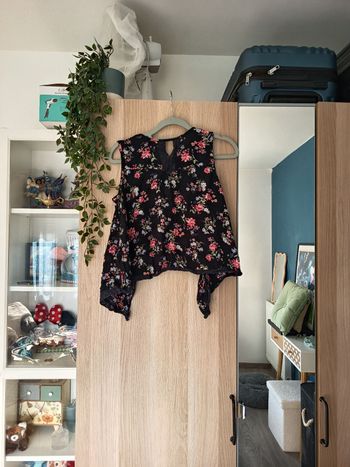 Top dos nu noir fleuri jennyfer - Taille S 36