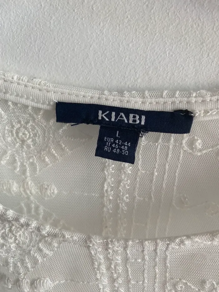 Haut manche longue avec broderie kiabi blanc transparent - photo numéro 7
