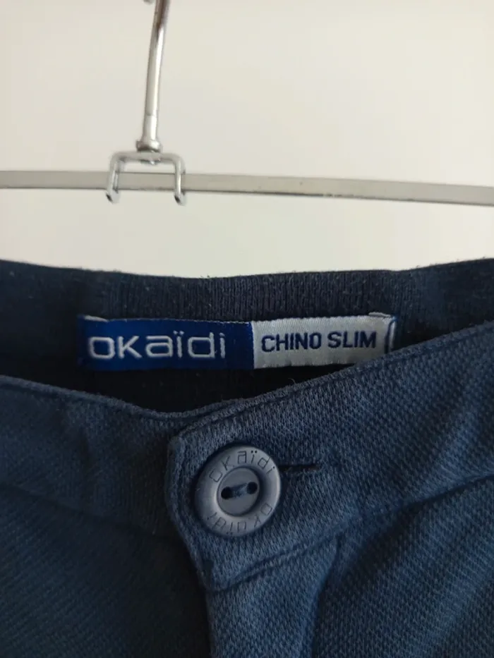 Short bermuda chino taille élastique bleu marine Okaïdi 8 ans - photo numéro 2
