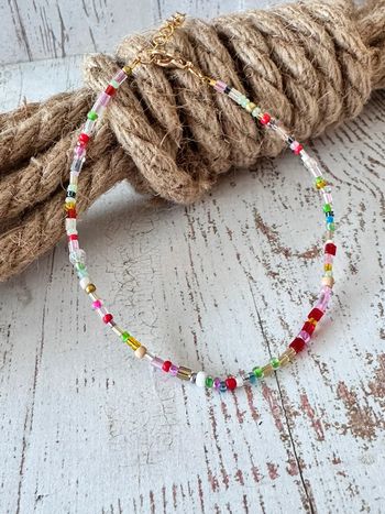 Bracelet de cheville en perles avec chaîne réglable