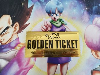 Golden Ticket Willy Wonka Charlie et la Chocolaterie and the Chocolate Factory card carte goodies