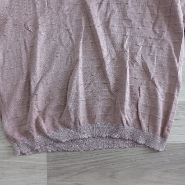 Pull femme rose pale  à col en V La Halle taille M - photo numéro 3