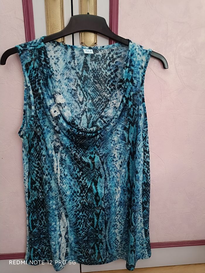 Tunique bleu imprimée M&S en T.XL (42)