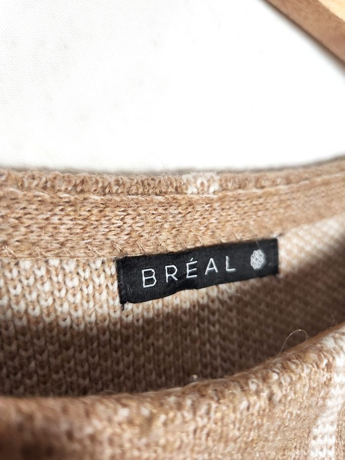 Pull Bréal beige à carreaux Manches 3/4 Taille 1 Taille S - photo numéro 3