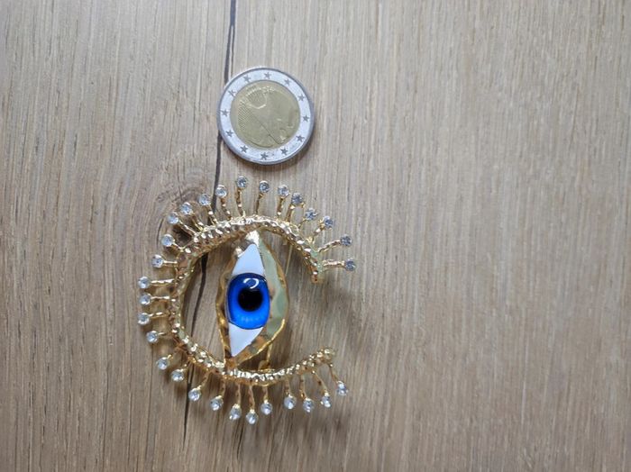 Broche oeil acier rétro - photo numéro 5