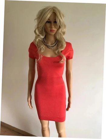 Robe orange corail neuve à manches courtes Morgan taille XS (valeur 45€)