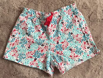 Short fille blanc et bleu