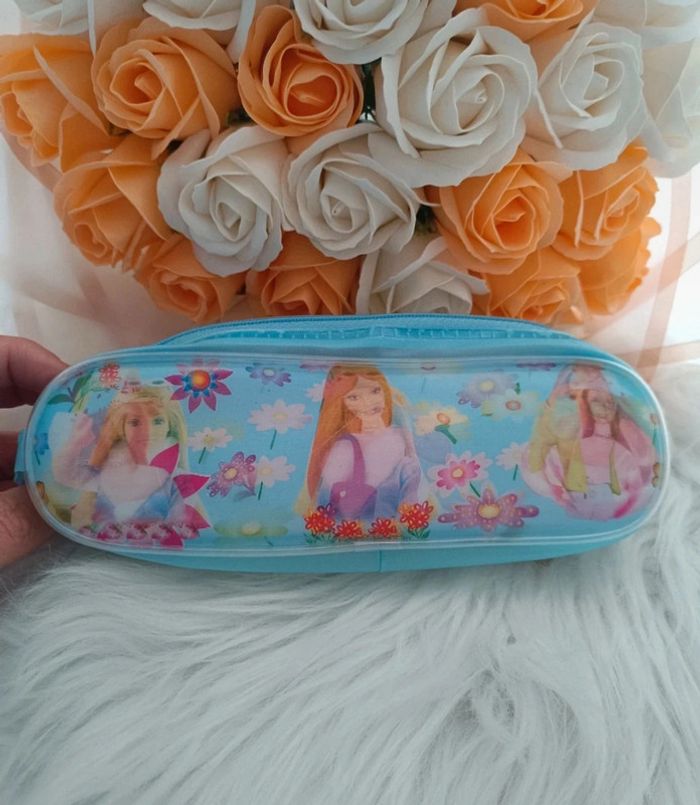 Trousse scolaire barbie bleu - photo numéro 3
