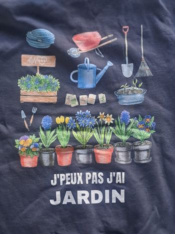 Sweat mixte "J'Peux pas j'ai jardin " Taille M