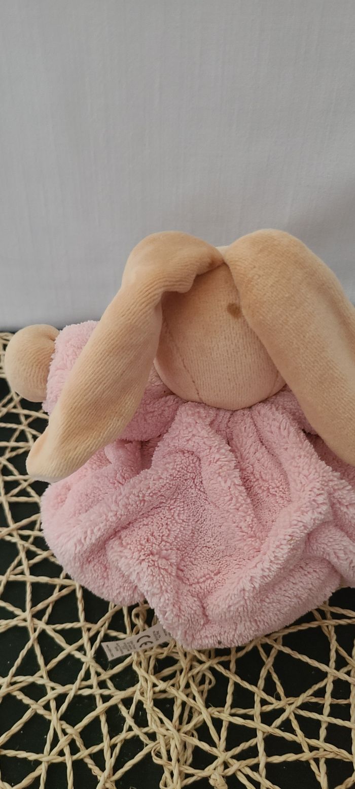 Doudou lapin plume blanc rose KALOO - photo numéro 2