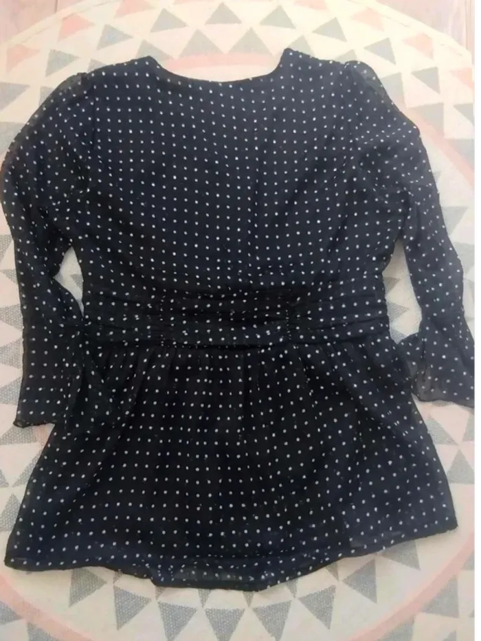 Blouse Noire pois blancs - H&M XS - Excellent état - photo numéro 10
