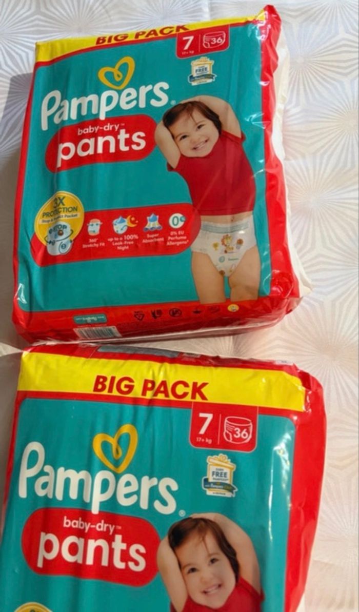 Lot 2 paquets de couches Pampers pants taille 7 - photo numéro 3