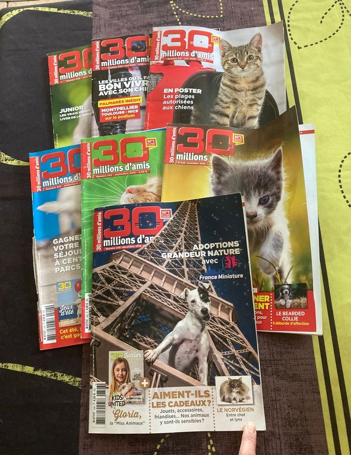 Lot 7 magazines 30 millions d’amis
