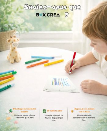 Recharge feuille de coloriage brodée lavable "Ecriture"