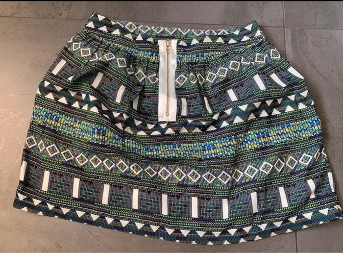 Jupe motif vert femme
