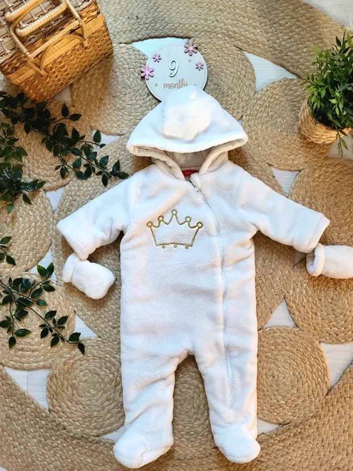 🌼 Compinaison polaire avec moufles 9 mois fille , Tissaia 🌼
