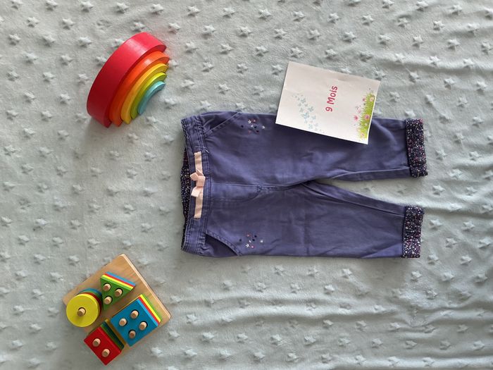 pantalon taille élastique violet 9 mois sergent major - photo numéro 2