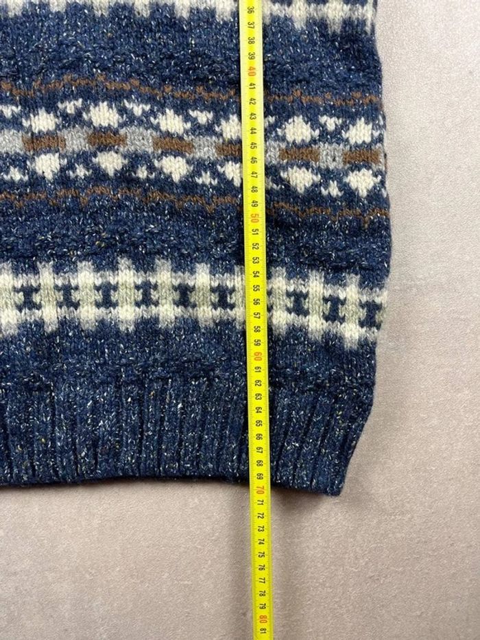 Pull vintage papy col roulé 90% laine 10% soie - Turtleneck Wool & Silk cable knit 00's - XL - photo numéro 7