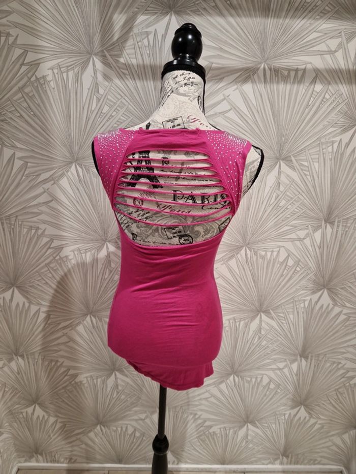 Jolie haut chic rose et strass Jennyfer taille 36 - photo numéro 2