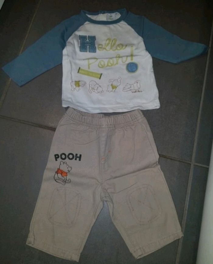 Ensemble pantalon et tee-shirt manches longues 3mois Winnie l'ourson