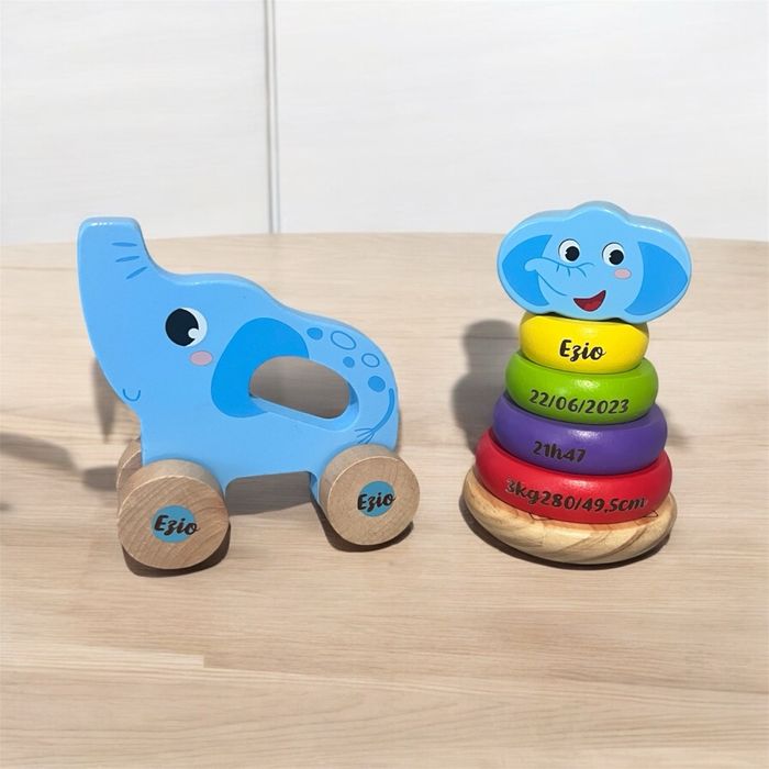 Ensemble de jouet en bois pour bébé personnalisé - photo numéro 3