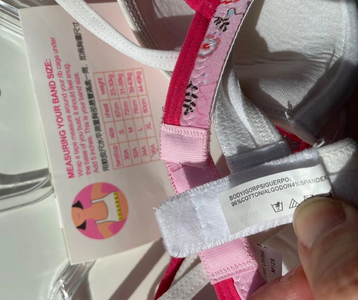 2 soutiens -gorge rose et blanc 70/74A pour adolescente ou 12/14 ans - photo numéro 3