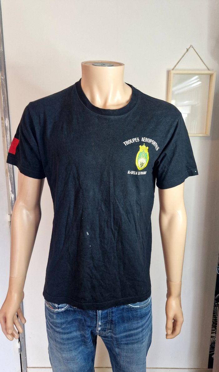 Paratrooper Inc T-shirt Noir Droit Homme M Militaria Parachutiste 90s 00s - photo numéro 2