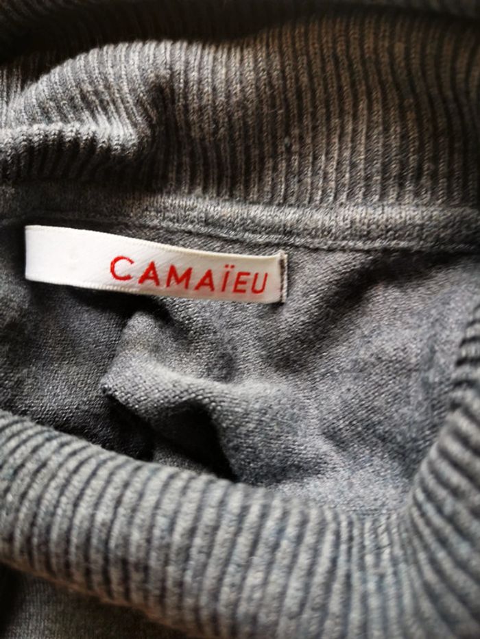 Pull gris col roulé camaïeu 36 - photo numéro 3